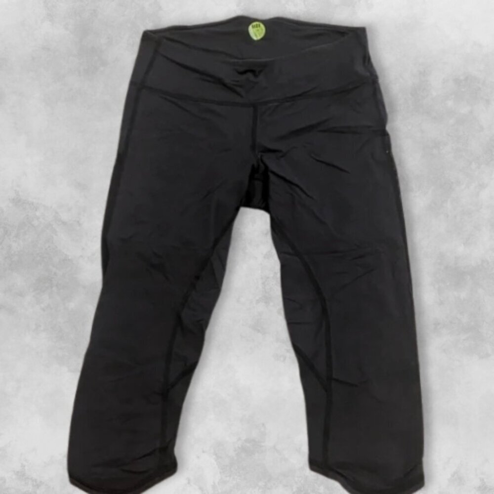 Lululemon Cropped Pants Front Pocket Mid-Rise Elastic Waistband Black Women's M